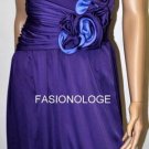 $298 New Max&Cleo by BCBG Strapless Deep Purplt Rosette Satin Long Dress Gown 2