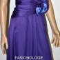 $298 New Max&Cleo by BCBG Strapless Deep Purplt Rosette Satin Long Dress Gown 2