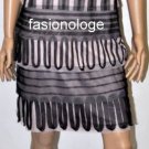 $348 New BCBG Max Azria "Rachel" Mauve Black Tiered Tulle Short Cocktail Dress 2