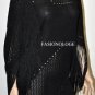 $398 New BCBG Max Azria Black Viscose Tassle Party Cocktail Top Sweater L