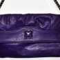 $278 New BCBG Max Azria Dark Violet Leather Fold Hand/Should Bag OS