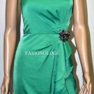 $398 New BCBG Max Azria Strapless Green Jewel Brooch Short Cocktail Dress 8P