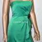 $398 New BCBG Max Azria Strapless Green Jewel Brooch Short Cocktail Dress 8P