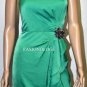 $398 New BCBG Max Azria Strapless Green Jewel Brooch Short Cocktail Dress 8P