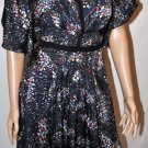 $178 New BCBG Multi Silk Flutter Sleeve Party Dress S