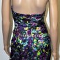 $258 New BCBG Max Azria Grape Floral Print Strapless Cocktail Party Dress 2