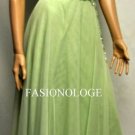 $348 New BCBG Max Azria Light Green Sequin Tulle Halter Cocktail Party Dress M