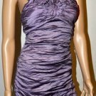 $368 New BCBG Max Azria Crinkled Satin Purple Short Cocktail Dress 10