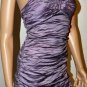 $368 New BCBG Max Azria Crinkled Satin Purple Short Cocktail Dress 10