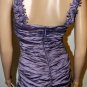 $368 New BCBG Max Azria Crinkled Satin Purple Short Cocktail Dress 10