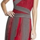 $598 New BCBG Max Azria Runway Pink Crimson Lace Tulle Cocktail Dress NWT 4