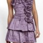 $478 New BCBG Max Azria "Marcella" Violet Strapless Crinkled Cocktail Dress 2