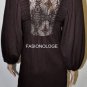 $240 New BCBG Max Azria Dark Java Knit Crochet Short Party Dress XXS