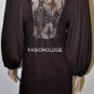 $240 New BCBG Max Azria Dark Java Knit Crochet Short Party Dress XXS