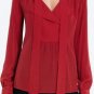 $248 New BCBG Max Azria "Cleona" New Red 100% Silk Cocktail Party Top XS