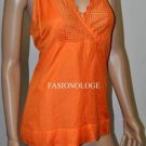 $178 New BCBG Max Azria Nectarine Eyelet Cocktail Party Top M