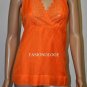 $178 New BCBG Max Azria Nectarine Eyelet Cocktail Party Top M