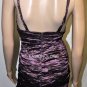 $398 New BCBG Max Azria Raspberry Metallic Crinkled Beaded Cocktail Dress ~0~