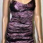 $398 New BCBG Max Azria Raspberry Metallic Crinkled Beaded Cocktail Dress ~0~