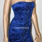 $398 New BCBG Max Azria Sapphire Blue Strapless Crinkled Cocktail Dress ~0~
