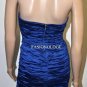 $398 New BCBG Max Azria Sapphire Blue Strapless Crinkled Cocktail Dress ~0~