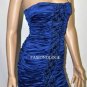 $398 New BCBG Max Azria Sapphire Blue Strapless Crinkled Cocktail Dress ~0~
