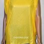 $198 New BCBG Max Azria Glow Yellow Satin Draped Cocktail Top Shirt M