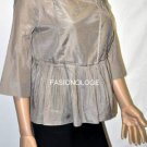 $188 New BCBG Max Azria "Jilla" Hazelnut Silk Kimono Top XS