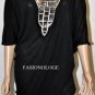 $178 New BCBG Max Azria BLack Sequin Dolman Sleeve Party Shirt Top S