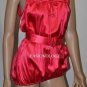 $248 New BCBG Max Azria Bright Raspberry Belted Silk Party Cocktail Top M
