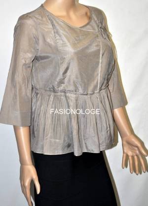 $188 New BCBG Max Azria "Jilla" Hazelnut Silk Kimono Top S
