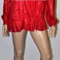 $248 New BCBG Max Azria New Red Metallic Ruffle Silk Cocktail Top L