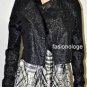 $248 New BCBG Max Azria Black Zipper Faux Leather Jacket Coat XS