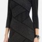 $248 New BCBG Max Azria "Britta" Color Blocked Rayon Woven Cocktail Dress LP