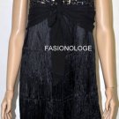 $338 New BCBG Max Azria Black Silk Embellished Sequin Short Cocktail Dress 12