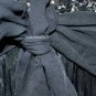 $338 New BCBG Max Azria Black Silk Embellished Sequin Short Cocktail Dress 12