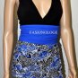 $578 New BCBG Max Azria Blue Black Chiffon Floral Print Party Cocktail Dress 6
