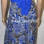 $578 New BCBG Max Azria Blue Black Chiffon Floral Print Party Cocktail Dress 6