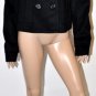 $398 New BCBG Max Azria Black Wool Button Woven Jacket Peacoat M