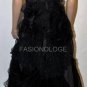$998 New BCBG Max Azria Strapless Black Organza Long Cocktail Dress Gown NWT 8