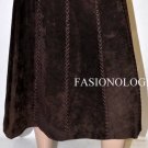 $298 New BCBG Max Azria Dark Brown Suede Cocktail Party Skirt NWT M