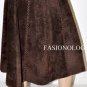 $298 New BCBG Max Azria Dark Brown Suede Cocktail Party Skirt NWT M