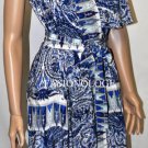 $378 New BCBG Max Azria "Idelle" Blue 100% Silk Wrap Party Cocktail Dress S
