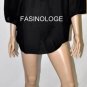 $378 New BCBG Max Azria Black Dolman Sleeves Cotton Silk Party Shirt Top OS