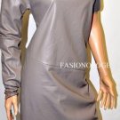 $328 New BCBG Max Azria Runway Mocha Faux Leather Cocktail Party Dress NWT M