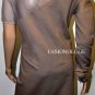 $328 New BCBG Max Azria Runway Mocha Faux Leather Cocktail Party Dress NWT M