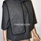 $398 New BCBG Max Azria "Payton" Wool Cashmere Med Heather Grey Coat Jacket M