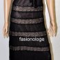 $648 New BCBG Max Azria Black Lace Chiffon Strapless Long Cocktail Dress Gown 4