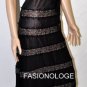 $648 New BCBG Max Azria Black Lace Chiffon Strapless Long Cocktail Dress Gown 4