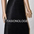 $468 New BCBG Max Azria Black Piped Satin Classic Fit Formal Long Dress Gown 2
